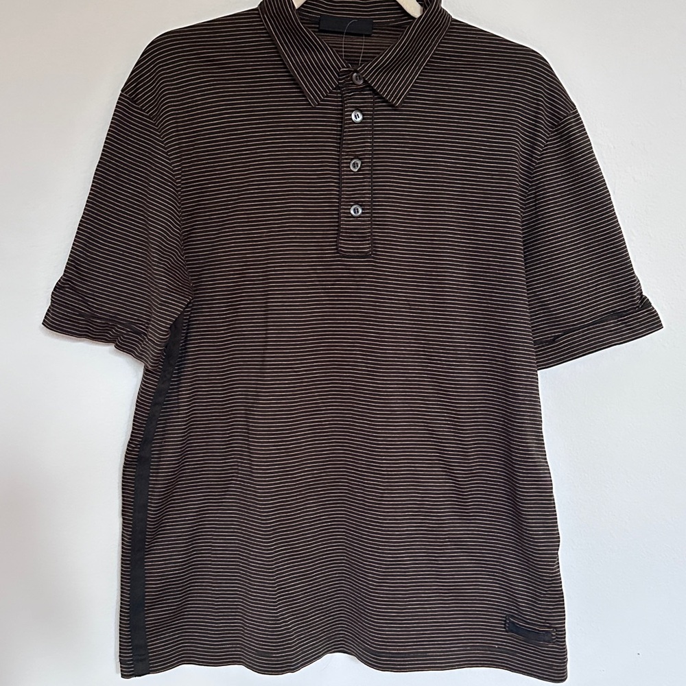 PRADA Men’s striped Polo shirt - Like New TheRealReal tags attached